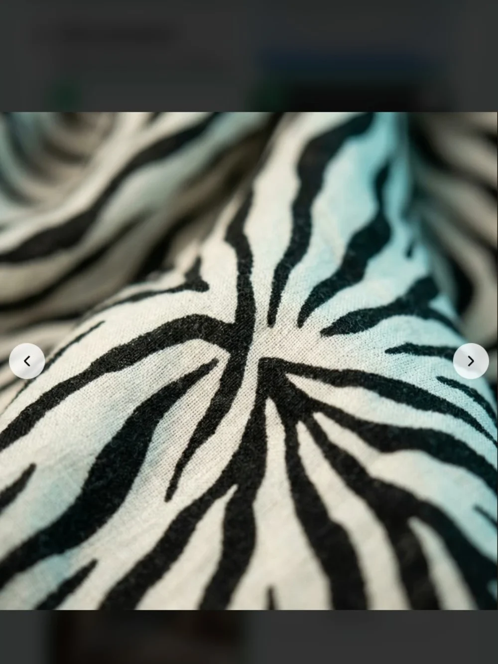 Zebra Print Black and White Scarf - Women's Like New